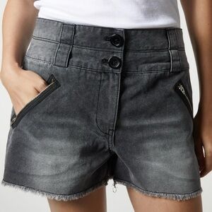 NWOT Saint Art GRAYSON MOTO DENIM SHORT, BLACK WASH Small
